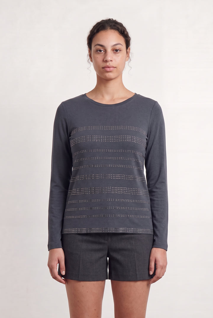 Tee-shirt Manches Longues Bleu - Taille L/40 de la marque Caroll | PARAD110742 - Vendu par Paradigme - Image 1