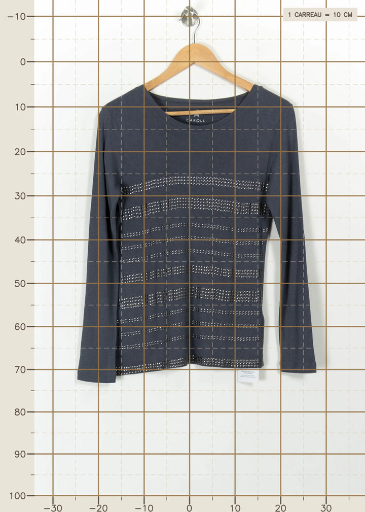 Tee-shirt Manches Longues Bleu - Taille L/40 de la marque Caroll | PARAD110742 - Vendu par Paradigme - Image 4