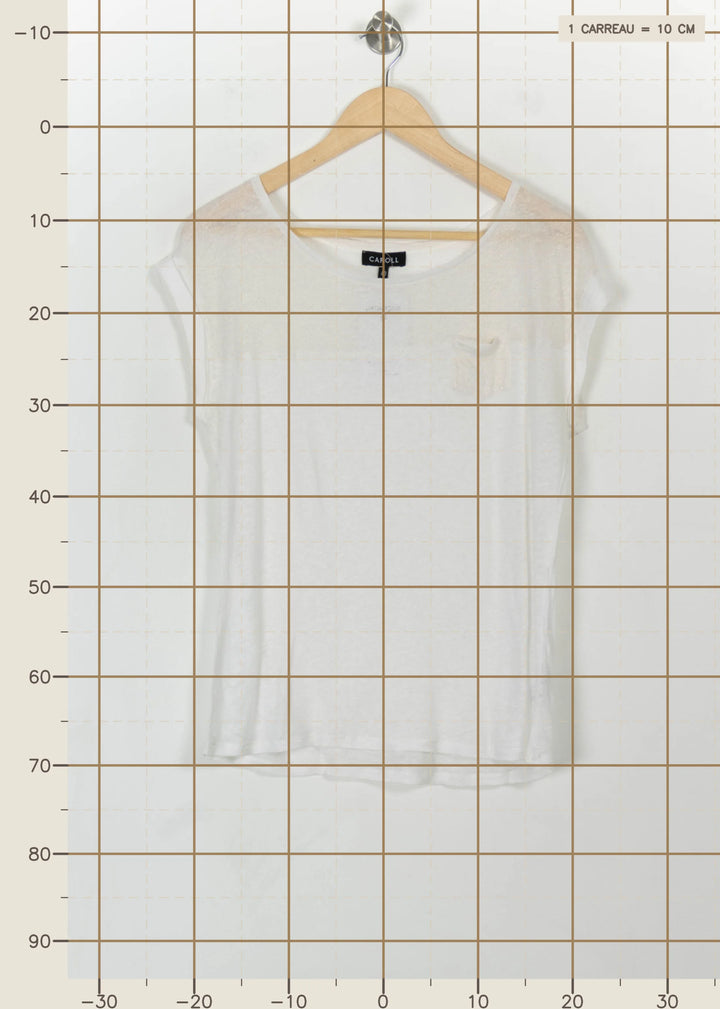 Tee-shirt Blanc - Taille L/40 de la marque Caroll | PARAD110747 - Vendu par Paradigme - Image 4