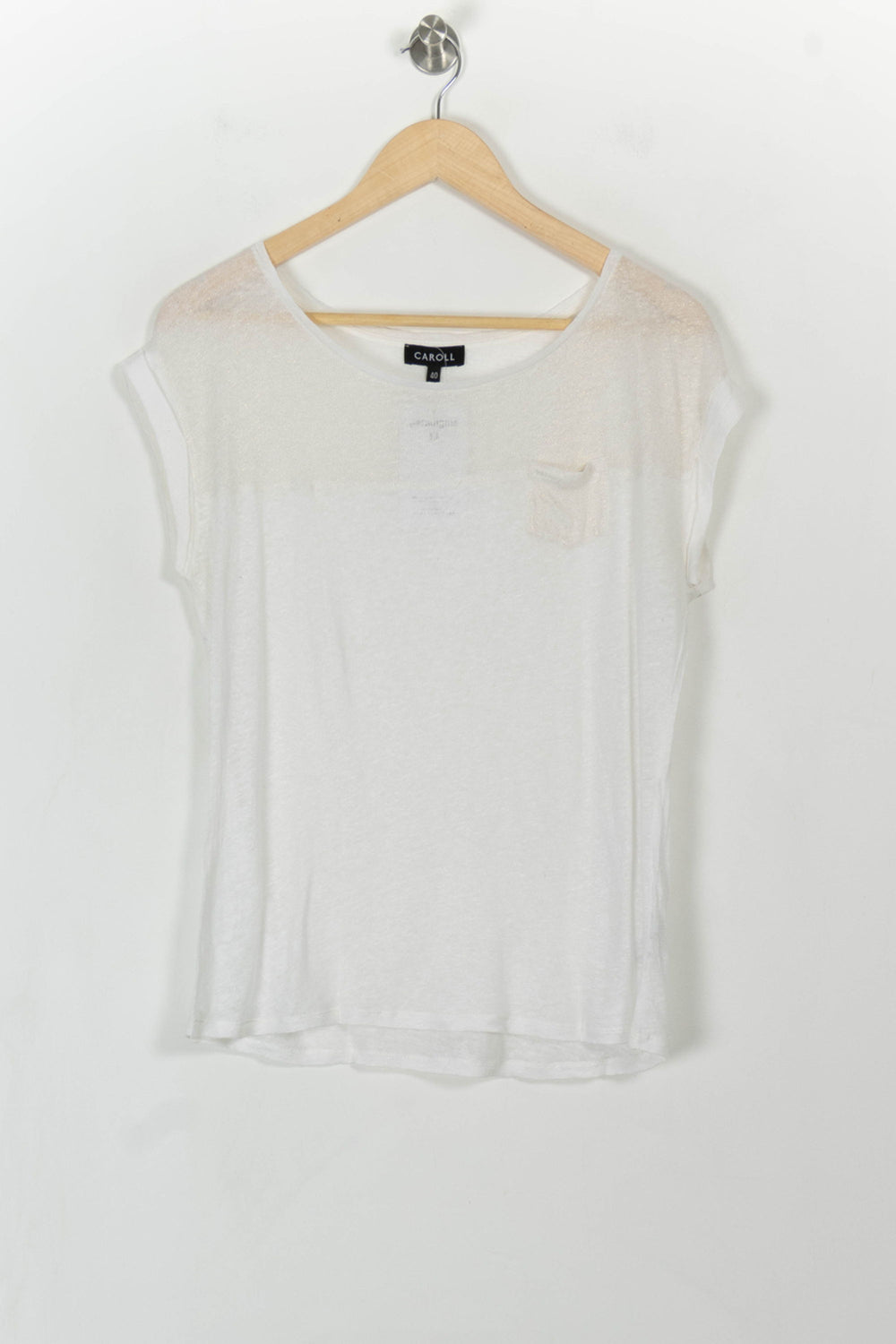 Tee-shirt Blanc - Taille L/40 de la marque Caroll | PARAD110747 - Vendu par Paradigme - Image 2
