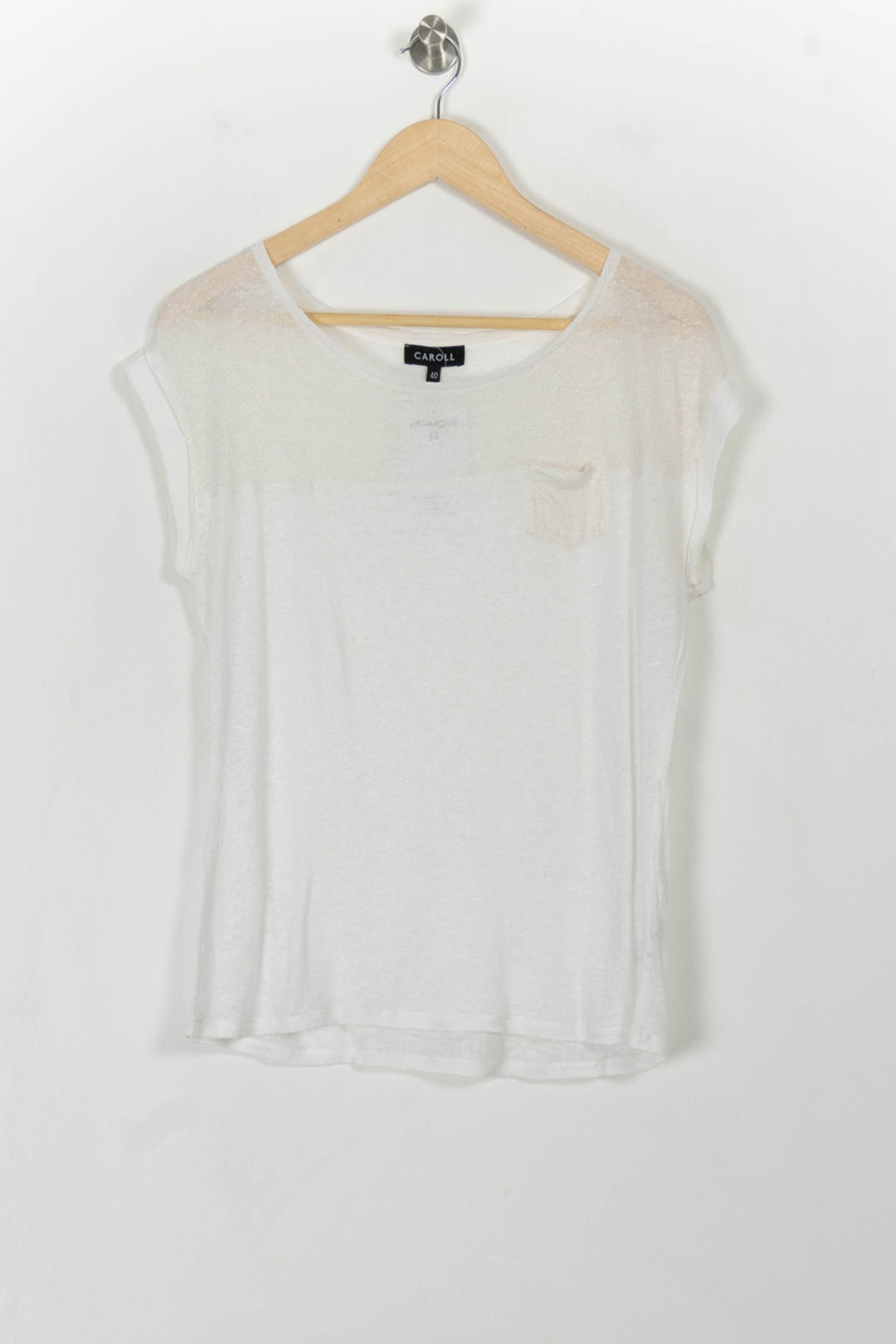 Tee-shirt Blanc - Taille L/40 de la marque Caroll | PARAD110747 - Vendu par Paradigme - Image 2