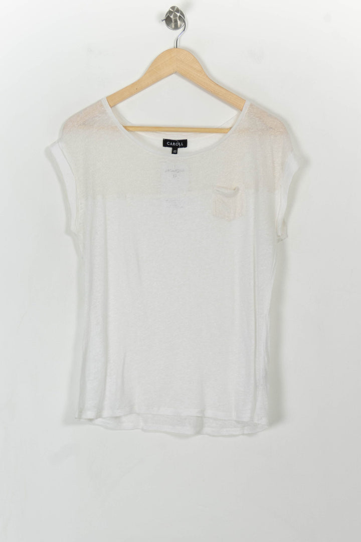 Tee-shirt Blanc - Taille L/40 de la marque Caroll | PARAD110747 - Vendu par Paradigme - Image 2
