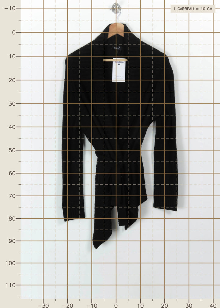 Cardigan Noir - Taille M/38 de la marque Caroll | PARAD110749 - Vendu par Paradigme - Image 4