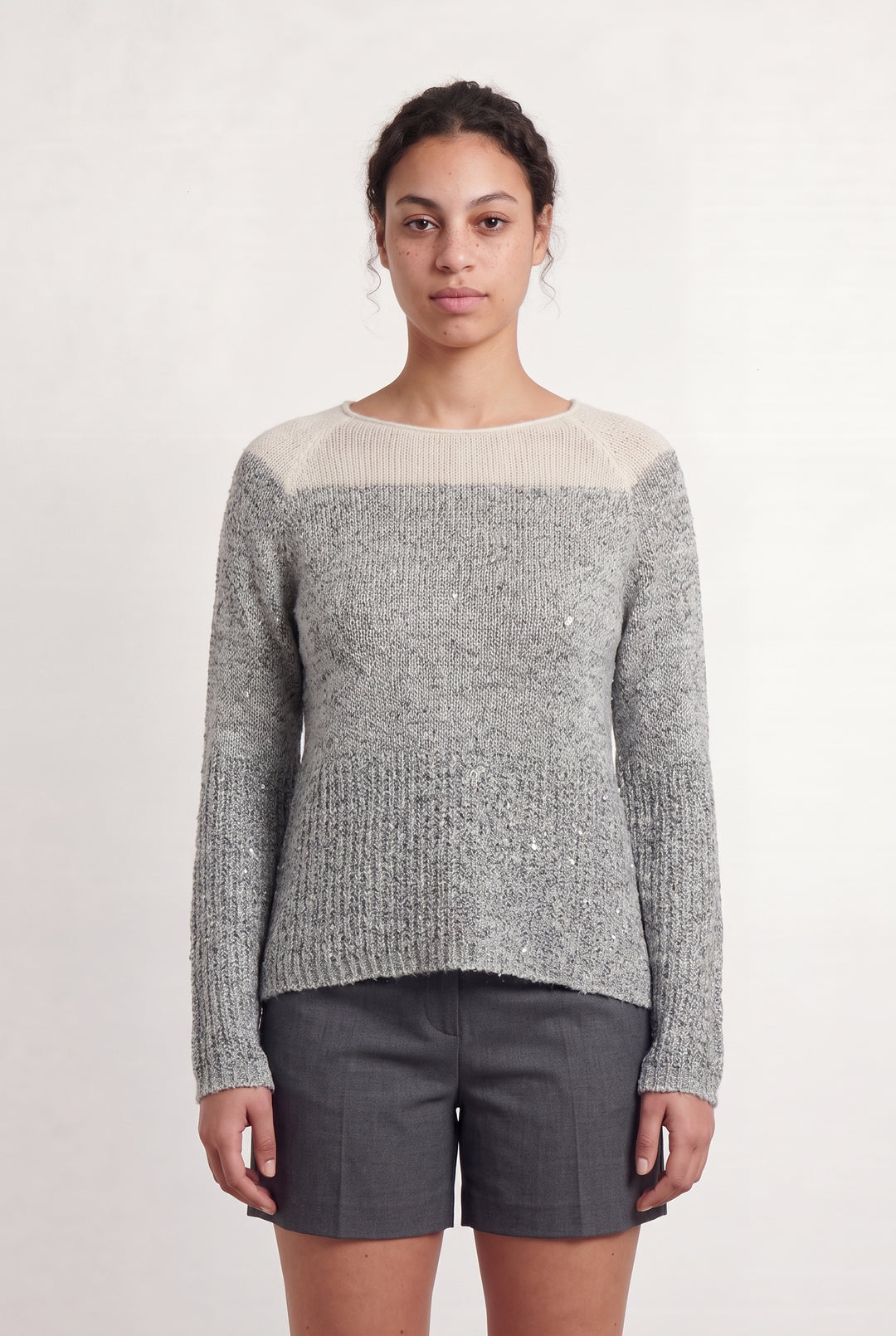 Pull Gris et Beige - Taille L/40 de la marque Caroll | PARAD110753 - Vendu par Paradigme - Image 1