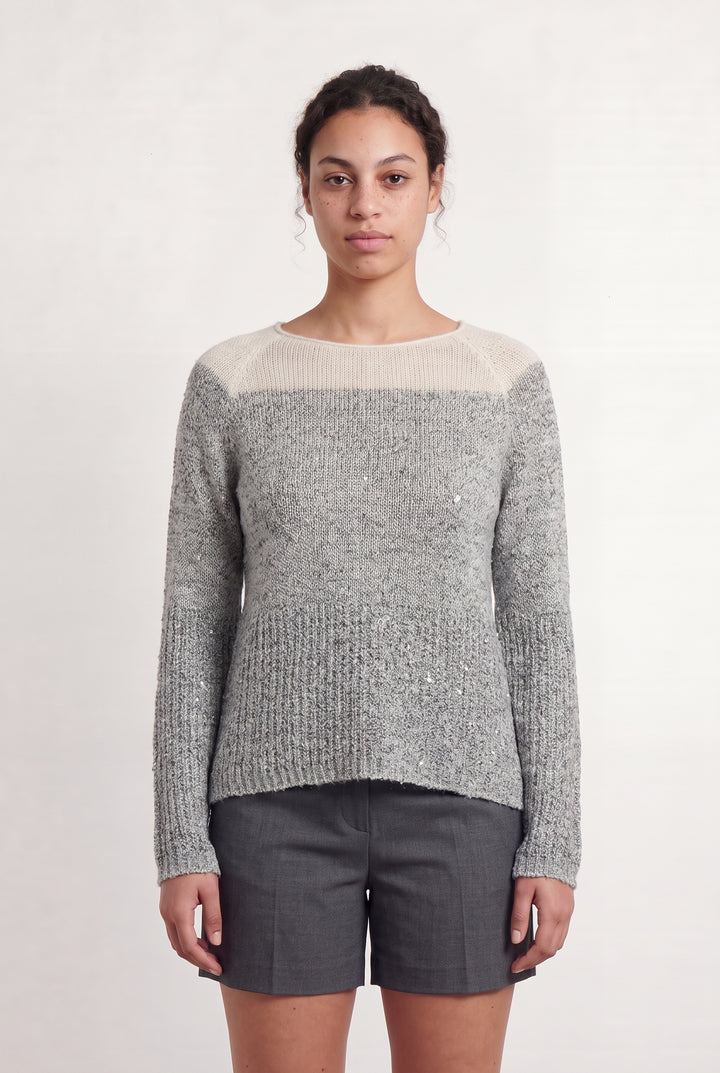 Pull Gris et Beige - Taille L/40 de la marque Caroll | PARAD110753 - Vendu par Paradigme - Image 1
