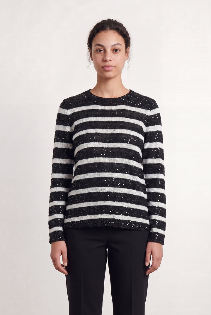 Pull Noir et Blanc - Taille L/40 de la marque Caroll | PARAD110756 - Vendu par Paradigme - Image 1