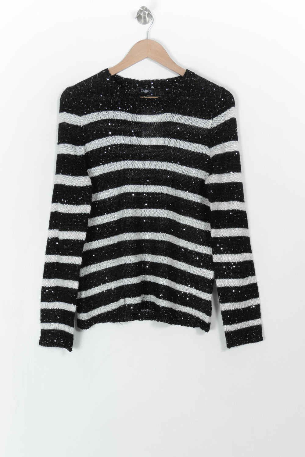 Pull Noir et Blanc - Taille L/40 de la marque Caroll | PARAD110756 - Vendu par Paradigme - Image 2
