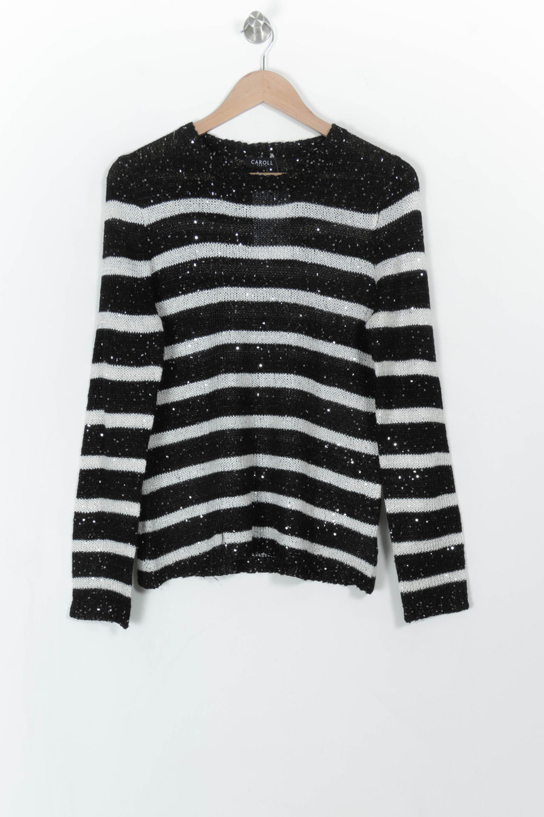 Pull Noir et Blanc - Taille L/40 de la marque Caroll | PARAD110756 - Vendu par Paradigme - Image 2