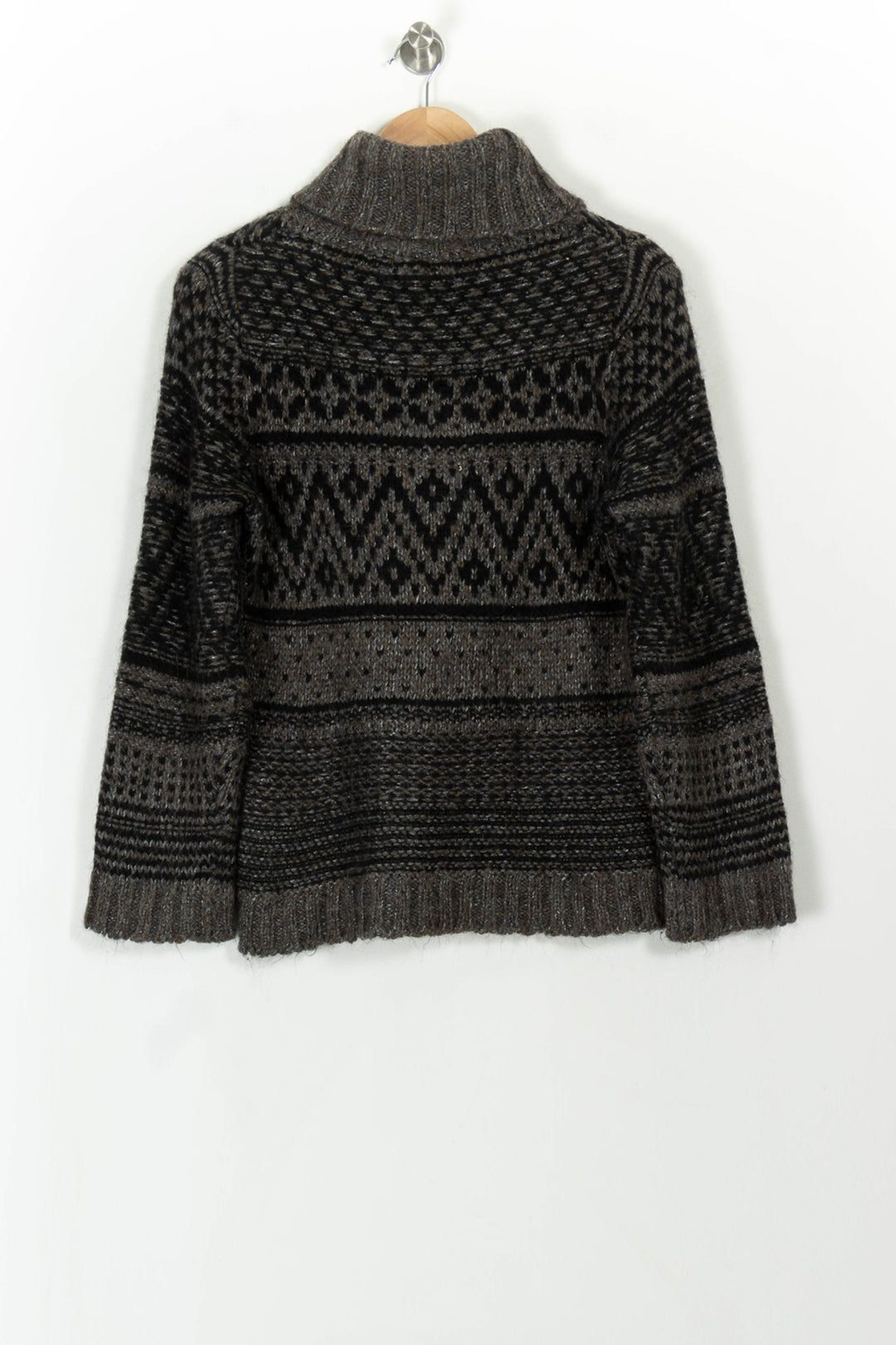 Pull Col Roulé Noir et Gris - Taille M/38 de la marque Caroll | PARAD110757 - Vendu par Paradigme - Image 5