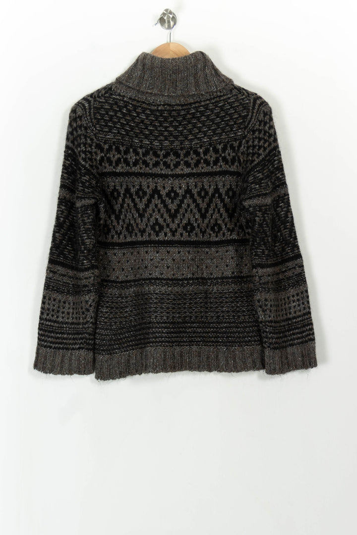Pull Col Roulé Noir et Gris - Taille M/38 de la marque Caroll | PARAD110757 - Vendu par Paradigme - Image 5
