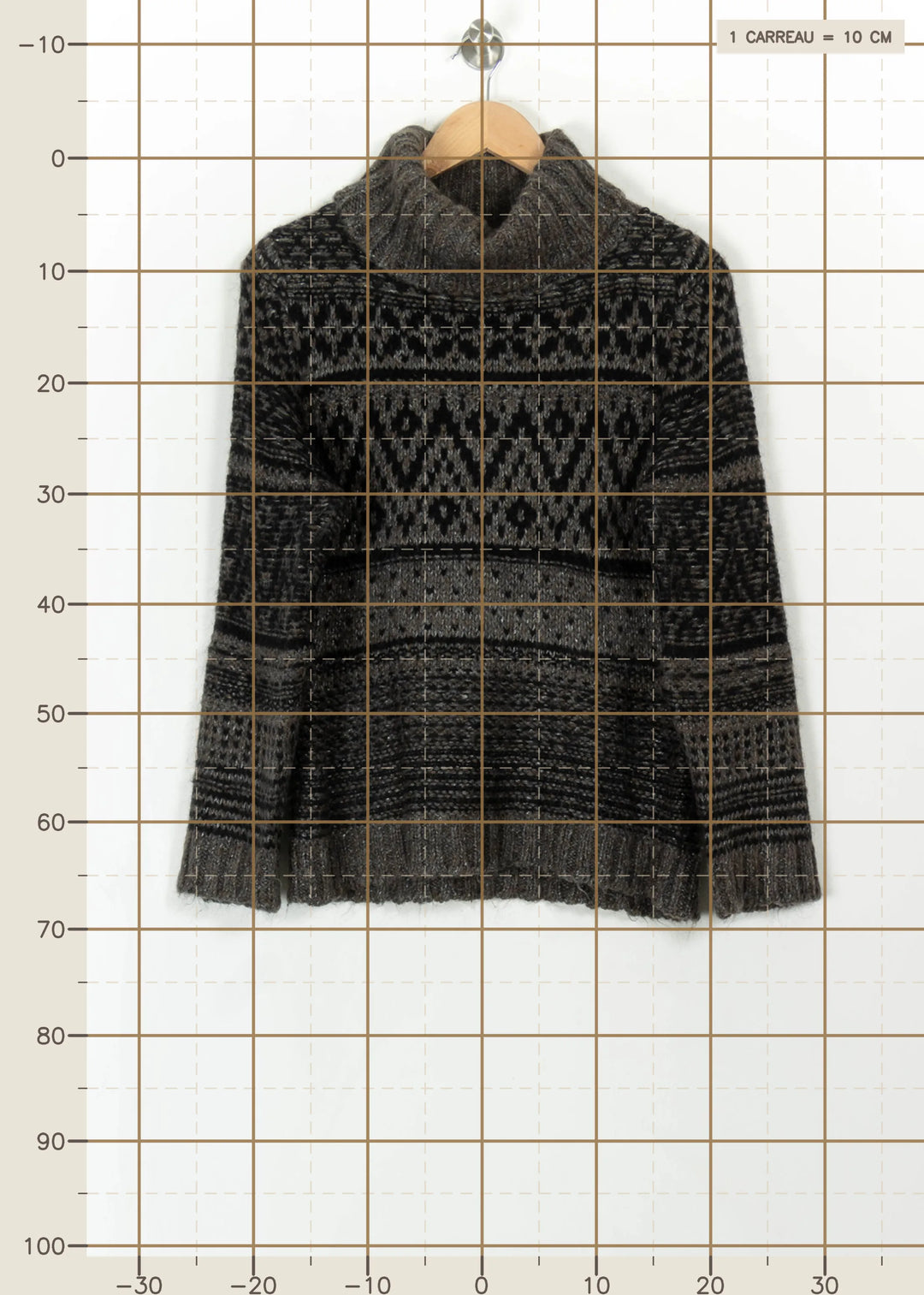 Pull Col Roulé Noir et Gris - Taille M/38 de la marque Caroll | PARAD110757 - Vendu par Paradigme - Image 4