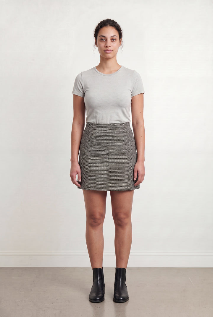 Jupe Courte Noire et Blanche - Taille L/40 de la marque Caroll | PARAD110758 - Vendu par Paradigme - Image 1