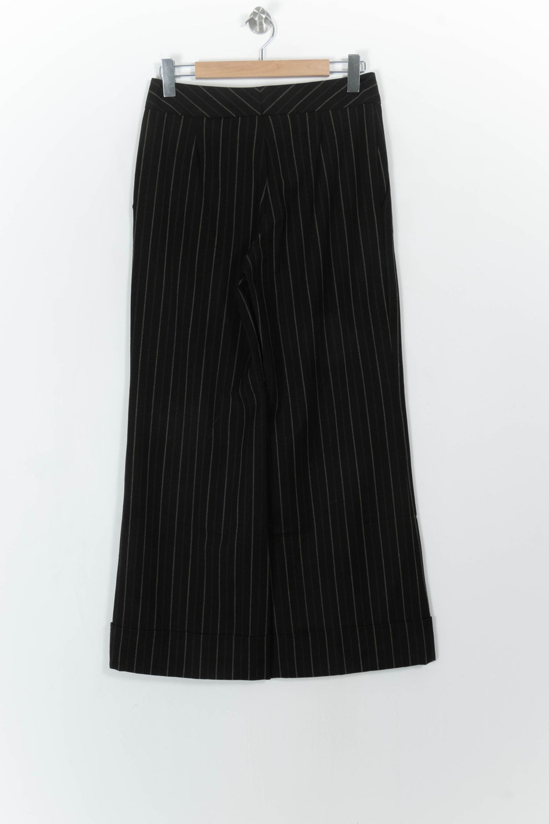 Pantalon Large Noir à Rayures - Taille L/40 de la marque Caroll | PARAD110759 - Vendu par Paradigme - Image 5