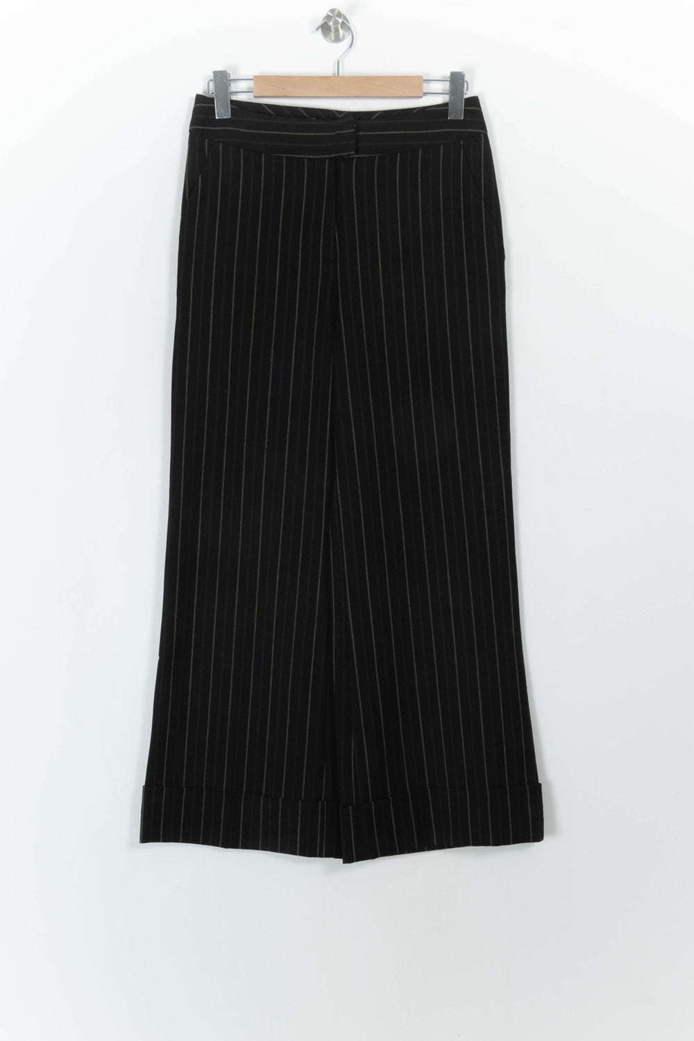Pantalon Large Noir à Rayures - Taille L/40 de la marque Caroll | PARAD110759 - Vendu par Paradigme - Image 2