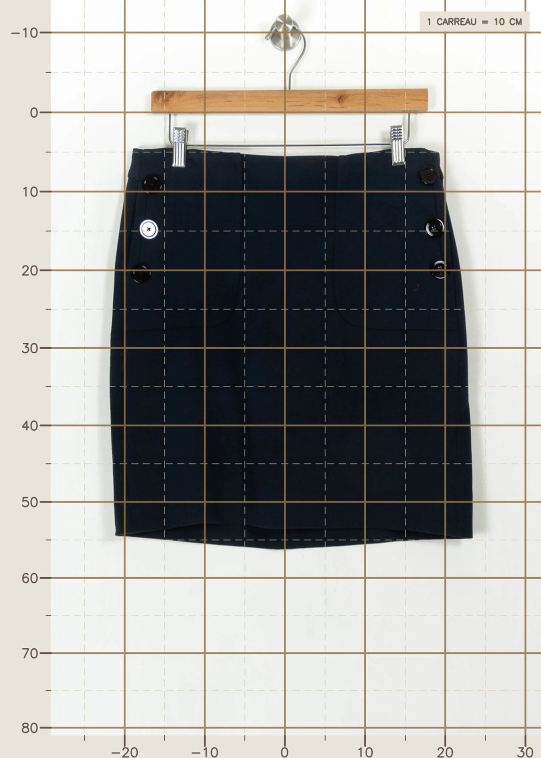 Jupe Droite Bleu - Taille L/40 de la marque Caroll | PARAD110760 - Vendu par Paradigme - Image 4