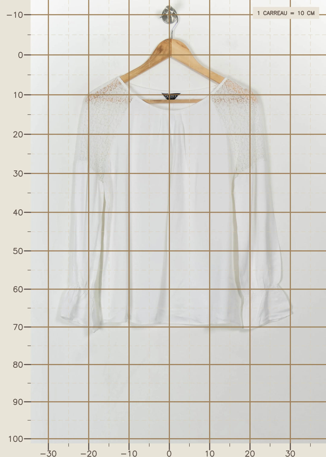 Blouse Blanche - Taille XL/42 de la marque Caroll | PARAD110769 - Vendu par Paradigme - Image 4