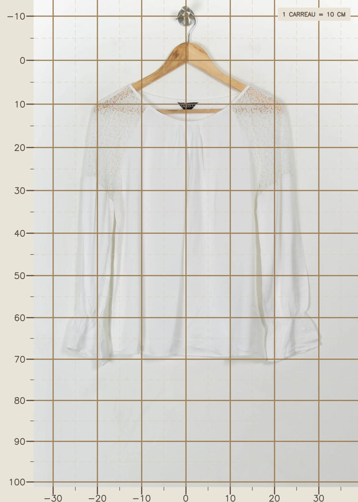 Blouse Blanche - Taille XL/42 de la marque Caroll | PARAD110769 - Vendu par Paradigme - Image 4