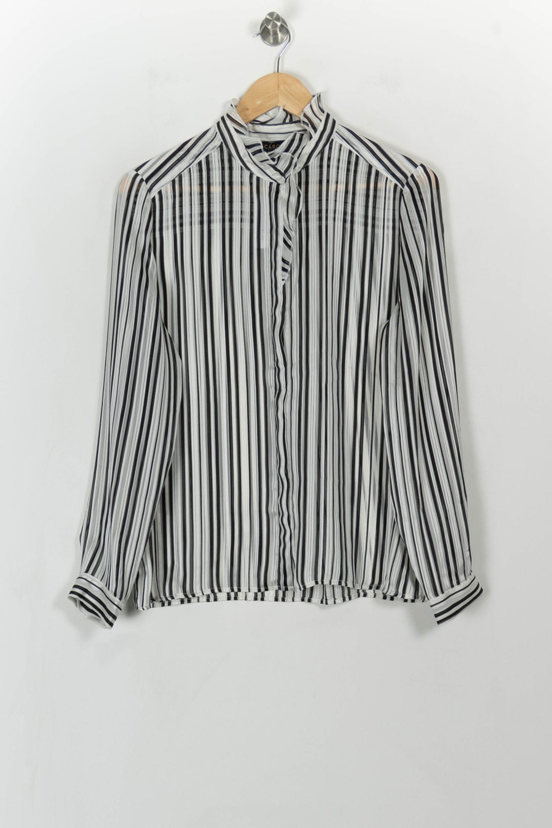 Chemise Rayée Noire et Blanche - Taille L/40 de la marque Caroll | PARAD110773 - Vendu par Paradigme - Image 2