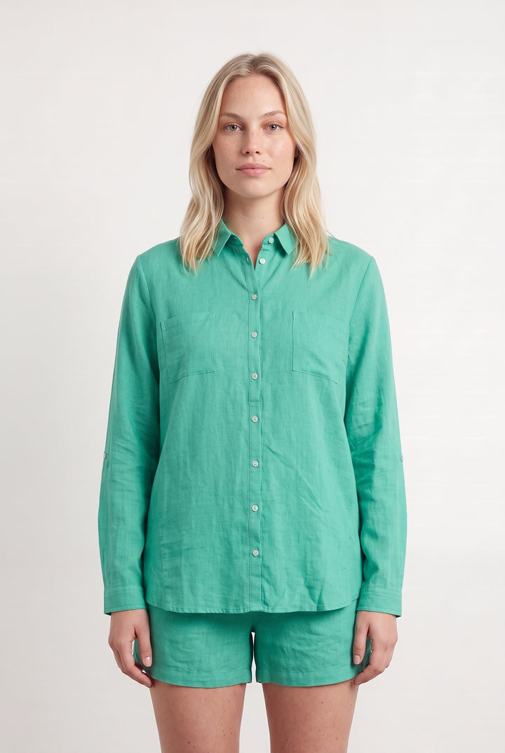 Chemise Verte - Taille L/40 de la marque Caroll | PARAD110775 - Vendu par Paradigme - Image 1