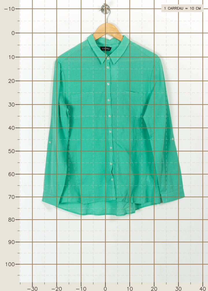 Chemise Verte - Taille L/40 de la marque Caroll | PARAD110775 - Vendu par Paradigme - Image 4