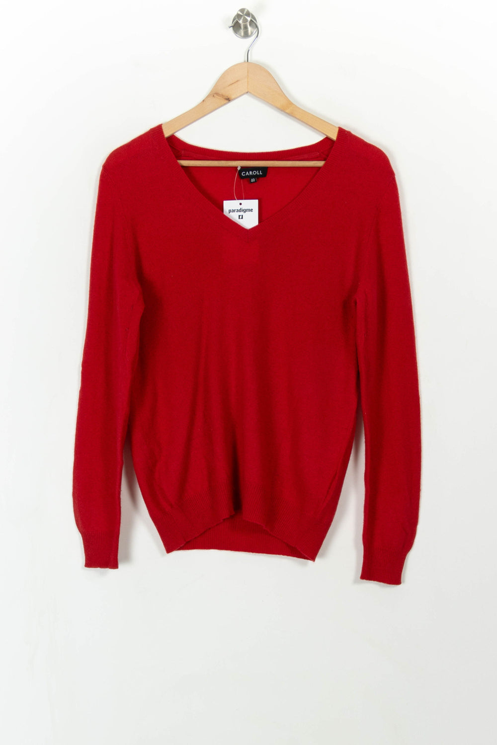 Pull Rouge - Taille L/40 de la marque Caroll | PARAD110781 - Vendu par Paradigme - Image 2