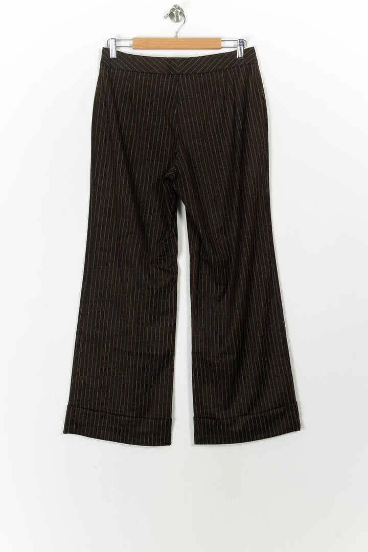Pantalon Rayé Marron - Taille XL/42 de la marque Caroll | PARAD110785 - Vendu par Paradigme - Image 5