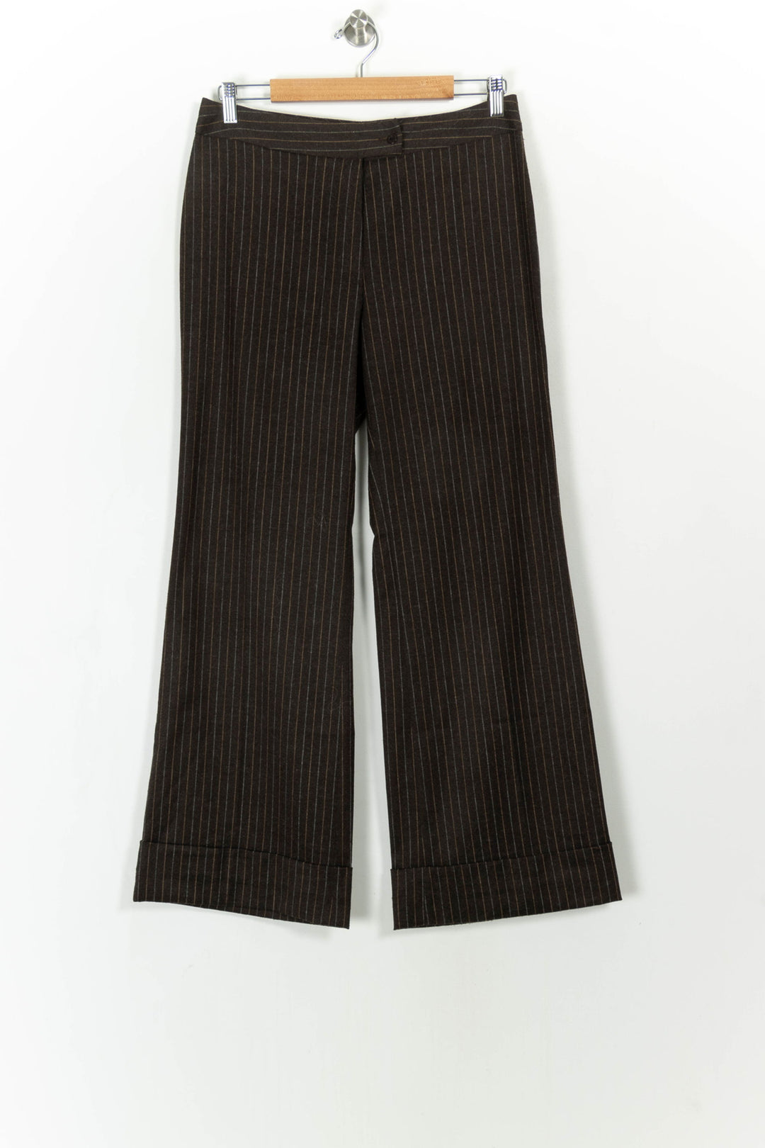Pantalon Rayé Marron - Taille XL/42 de la marque Caroll | PARAD110785 - Vendu par Paradigme - Image 2