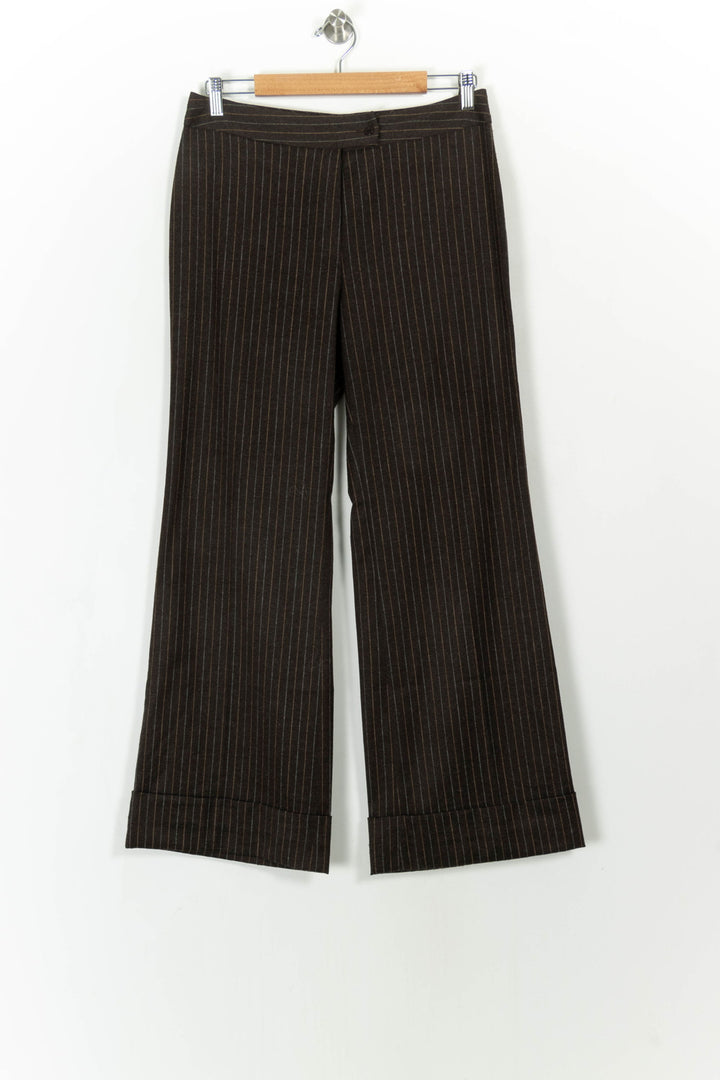 Pantalon Rayé Marron - Taille XL/42 de la marque Caroll | PARAD110785 - Vendu par Paradigme - Image 2