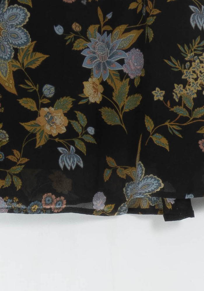 Jupe Fleurie Noire et Jaune - Taille S/36 de la marque IKKS | PARAD110824 - Vendu par Paradigme - Image 3