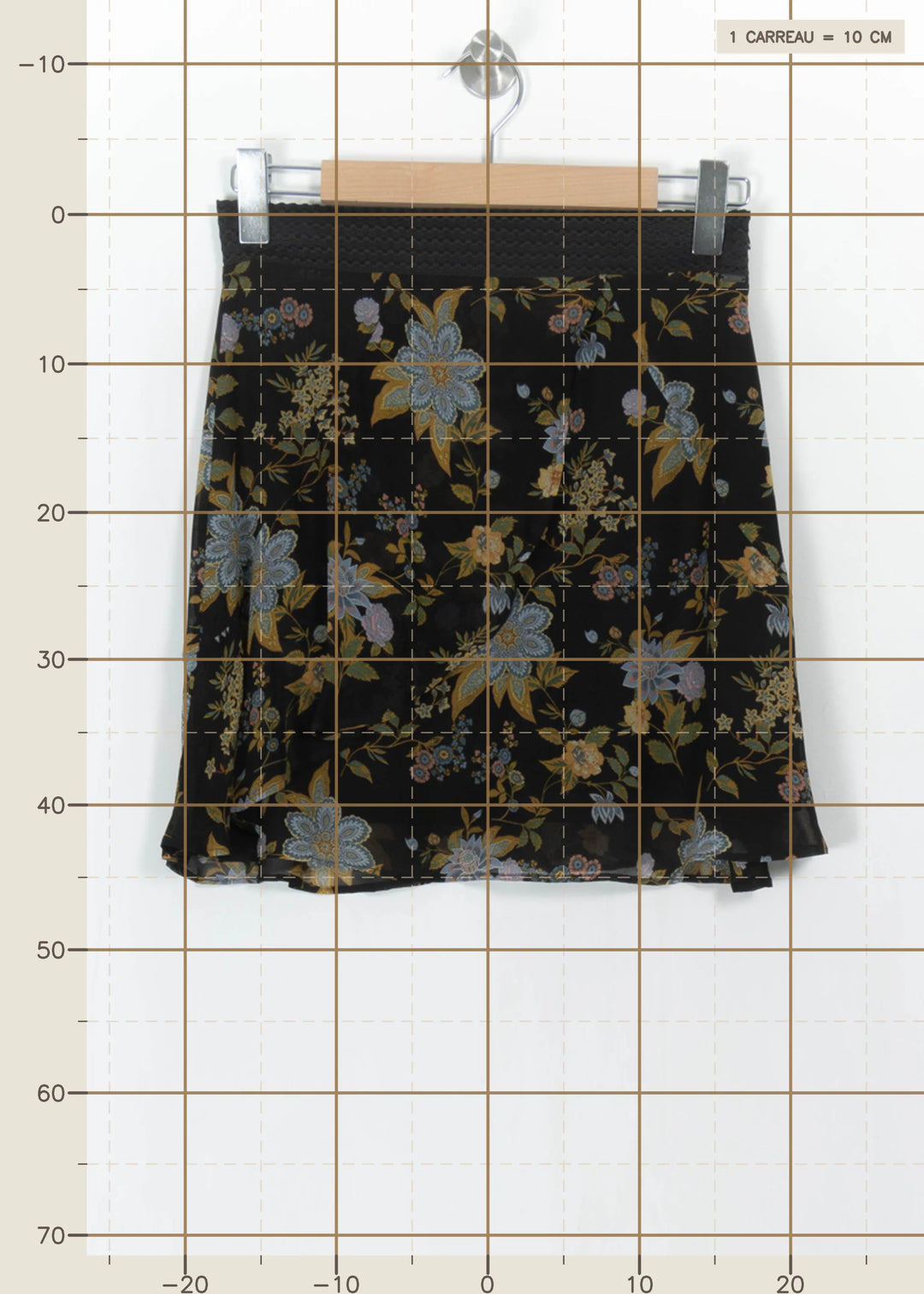 Jupe Fleurie Noire et Jaune - Taille S/36 de la marque IKKS | PARAD110824 - Vendu par Paradigme - Image 4