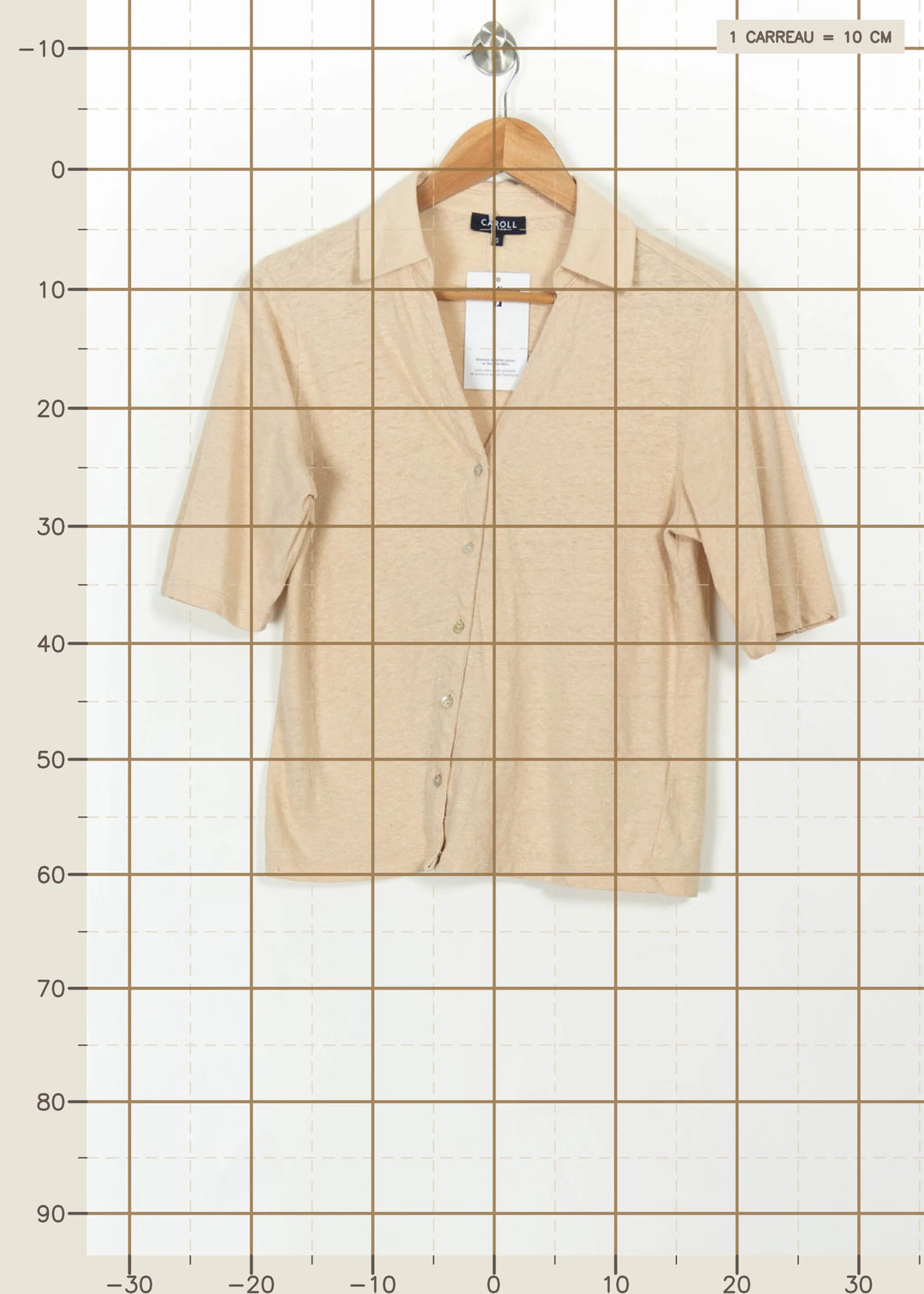 Chemisette Beige - Taille S/36 de la marque Caroll | PARAD110829 - Vendu par Paradigme - Image 4