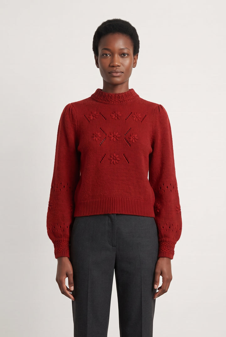 Pull Rouge - Taille XS/34 de la marque Petite Mendigote | PARAD110832 - Vendu par Paradigme - Image 1
