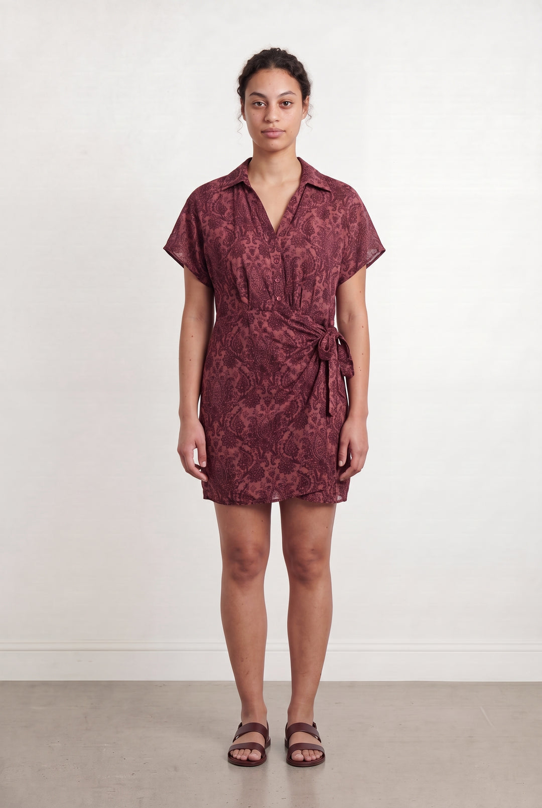 Robe Chemise Bordeaux - Taille L/40 de la marque Caroll | PARAD110854 - Vendu par Paradigme - Image 1