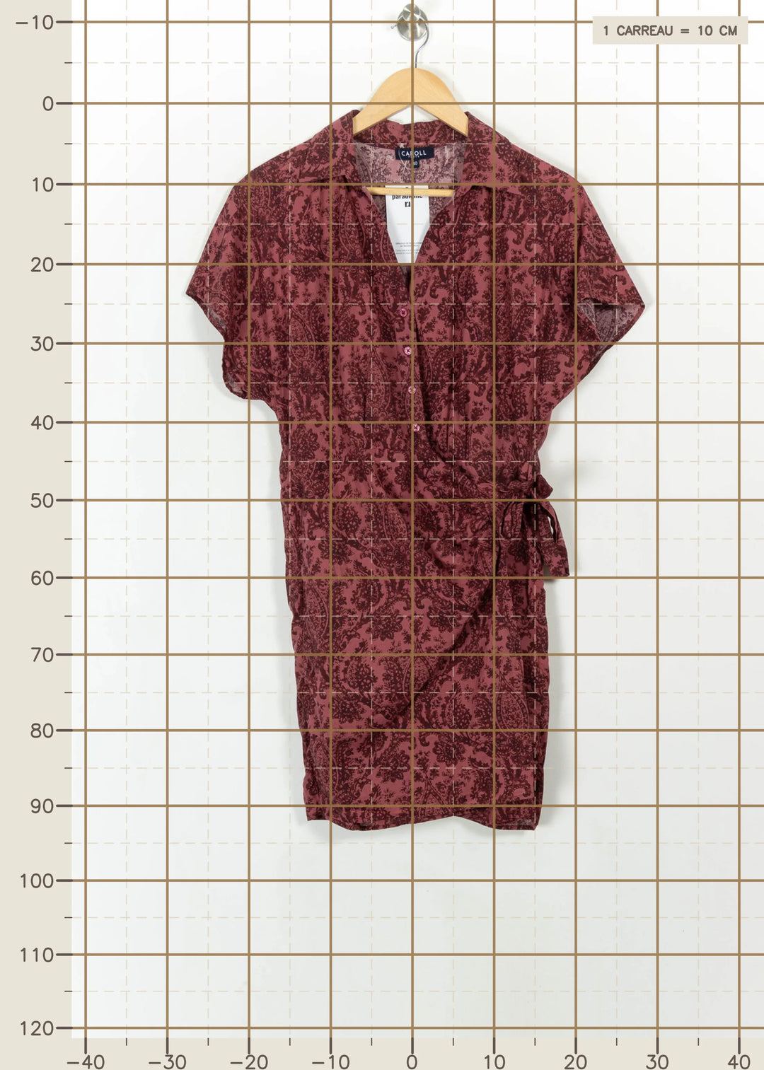 Robe Chemise Bordeaux - Taille L/40 de la marque Caroll | PARAD110854 - Vendu par Paradigme - Image 4