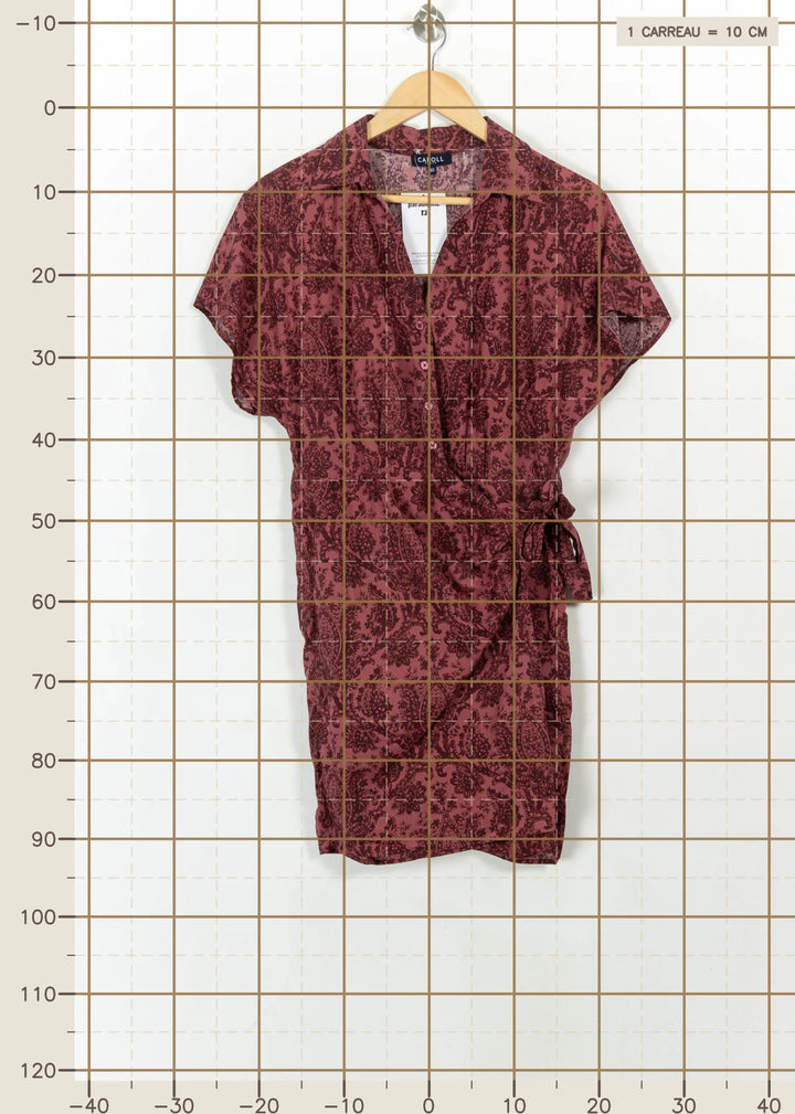 Robe Chemise Bordeaux - Taille L/40 de la marque Caroll | PARAD110854 - Vendu par Paradigme - Image 4
