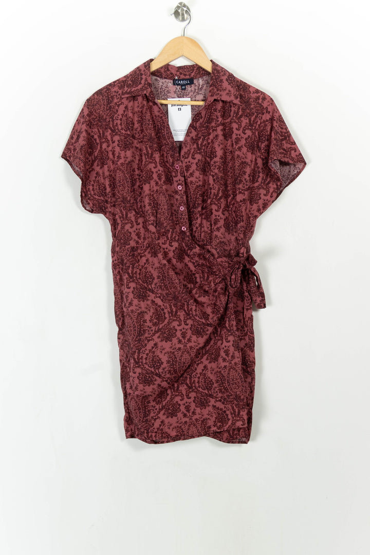 Robe Chemise Bordeaux - Taille L/40 de la marque Caroll | PARAD110854 - Vendu par Paradigme - Image 2