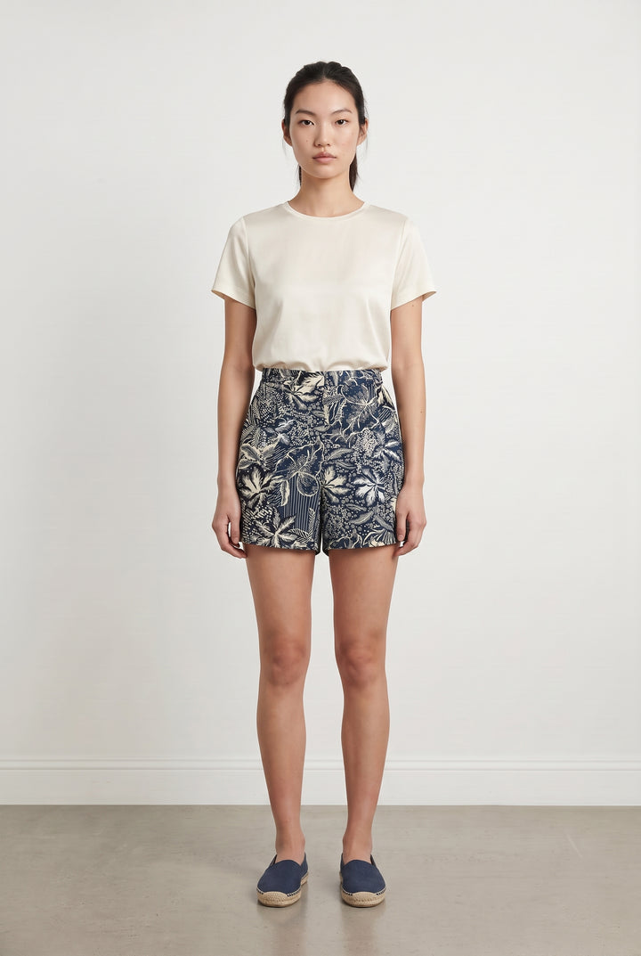 Short Bleu et Beige - Taille M/38 de la marque Caroll | PARAD110855 - Vendu par Paradigme - Image 1