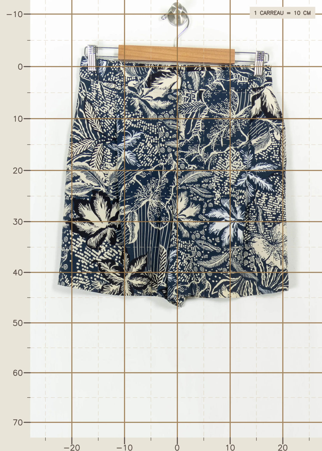 Short Bleu et Beige - Taille M/38 de la marque Caroll | PARAD110855 - Vendu par Paradigme - Image 4