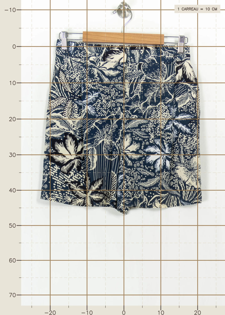 Short Bleu et Beige - Taille M/38 de la marque Caroll | PARAD110855 - Vendu par Paradigme - Image 4