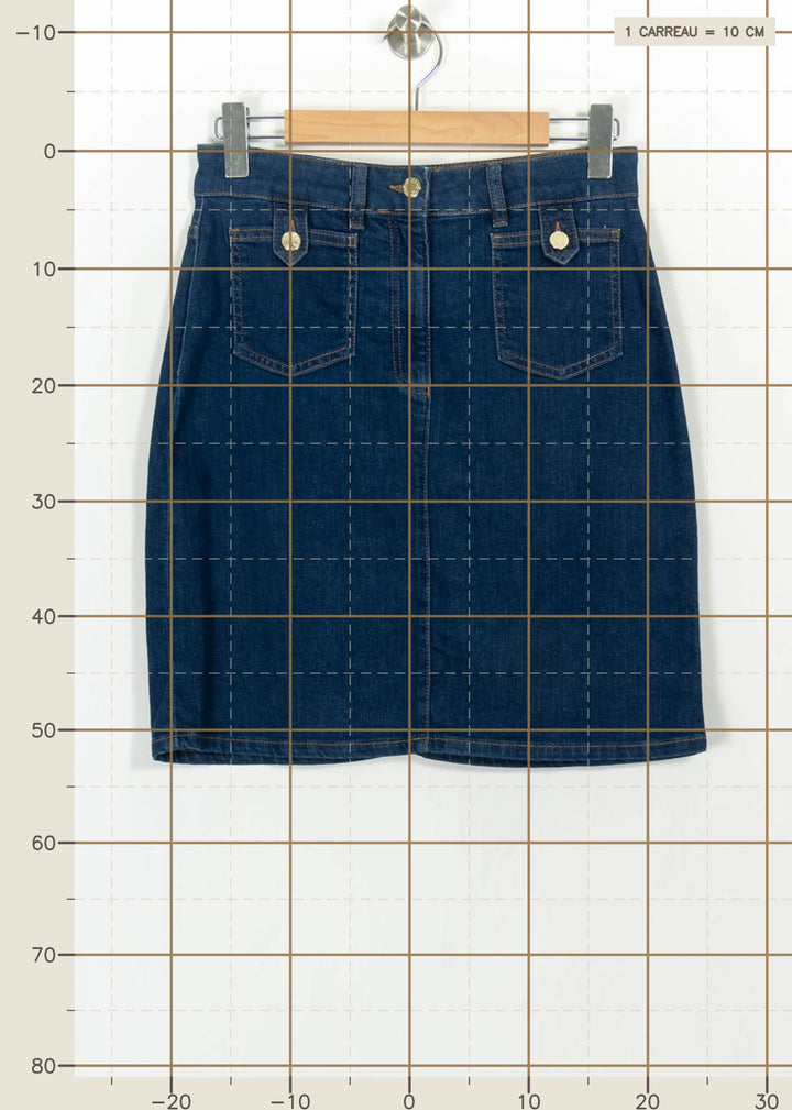 Jupe en Jean Bleue - Taille L/40 de la marque Caroll | PARAD110856 - Vendu par Paradigme - Image 4