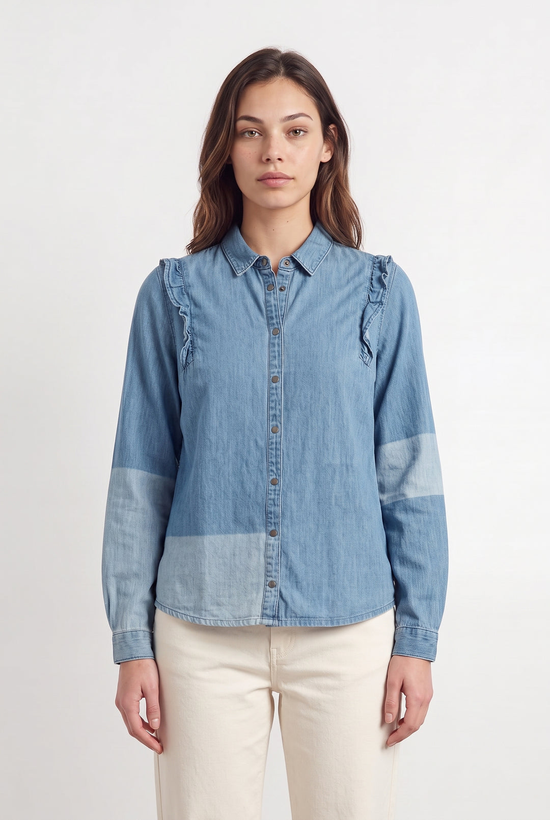 Chemise en Jean Bleue - Taille XS/34 de la marque IKKS | PARAD110857 - Vendu par Paradigme - Image 1