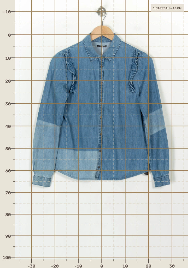 Chemise en Jean Bleue - Taille XS/34 de la marque IKKS | PARAD110857 - Vendu par Paradigme - Image 4