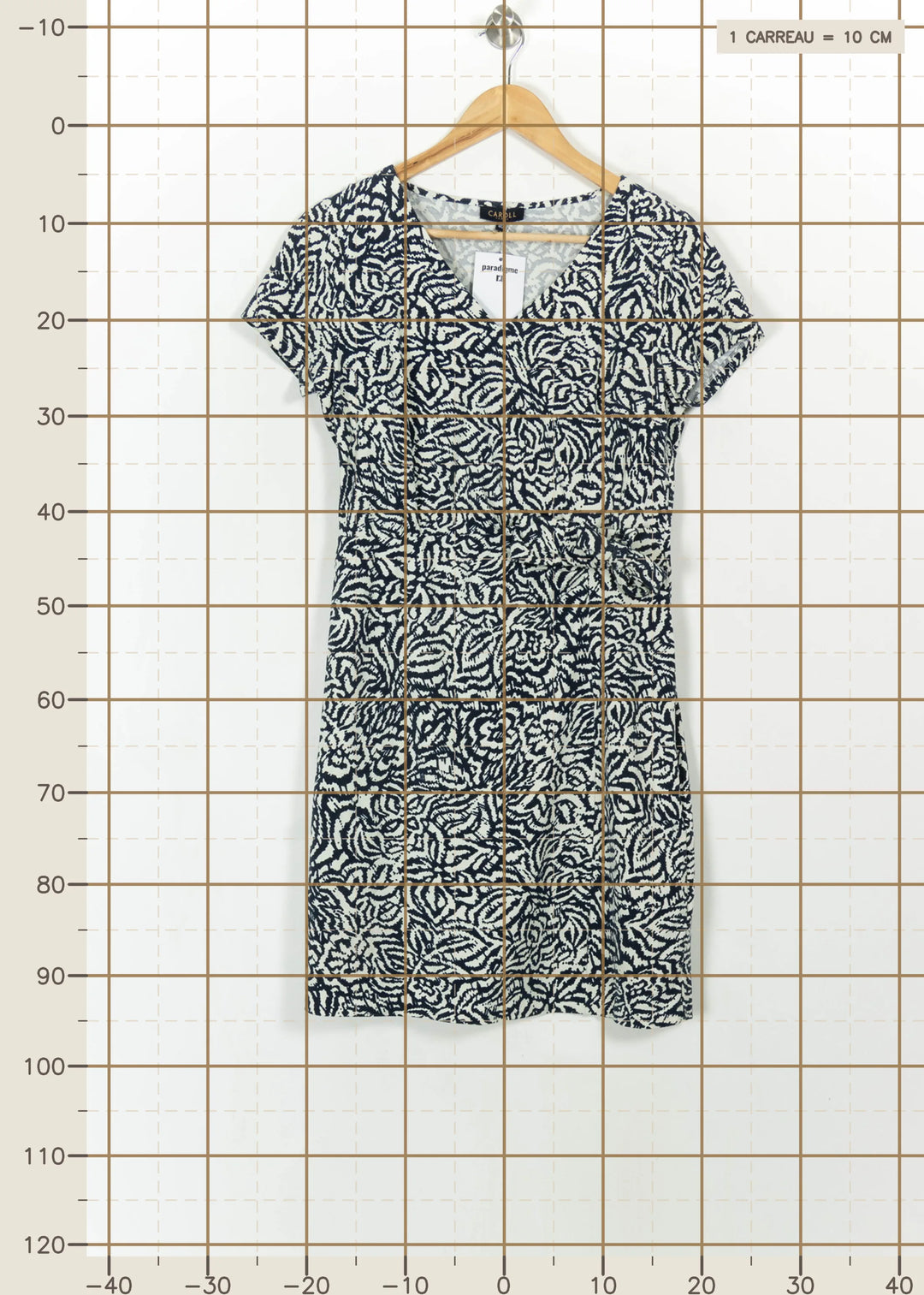Robe Courte Bleu et Blanc - Taille L/40 de la marque Caroll | PARAD110860 - Vendu par Paradigme - Image 4