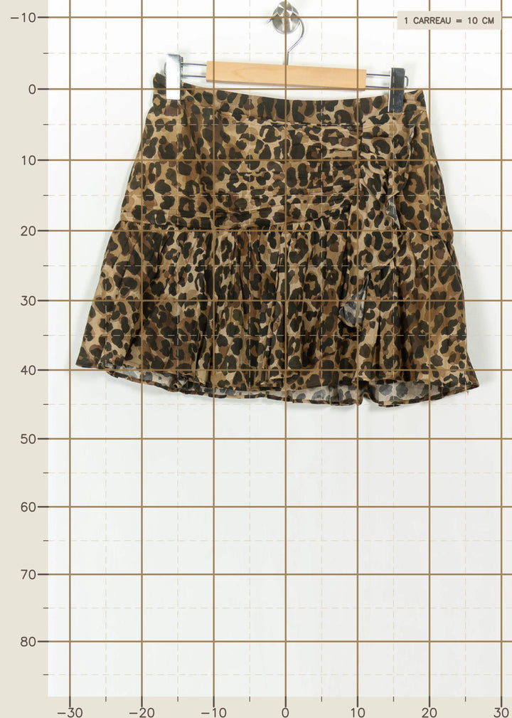 Jupe Volantée Léopard - Taille L/40 de la marque Claudie Pierlot | PARAD111072 - Vendu par Paradigme - Image 4