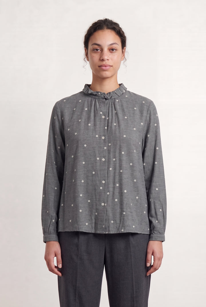 Blouse Grise à Pois Blancs - Taille XL/42 de la marque Bellerose | PARAD111077 - Vendu par Paradigme - Image 1