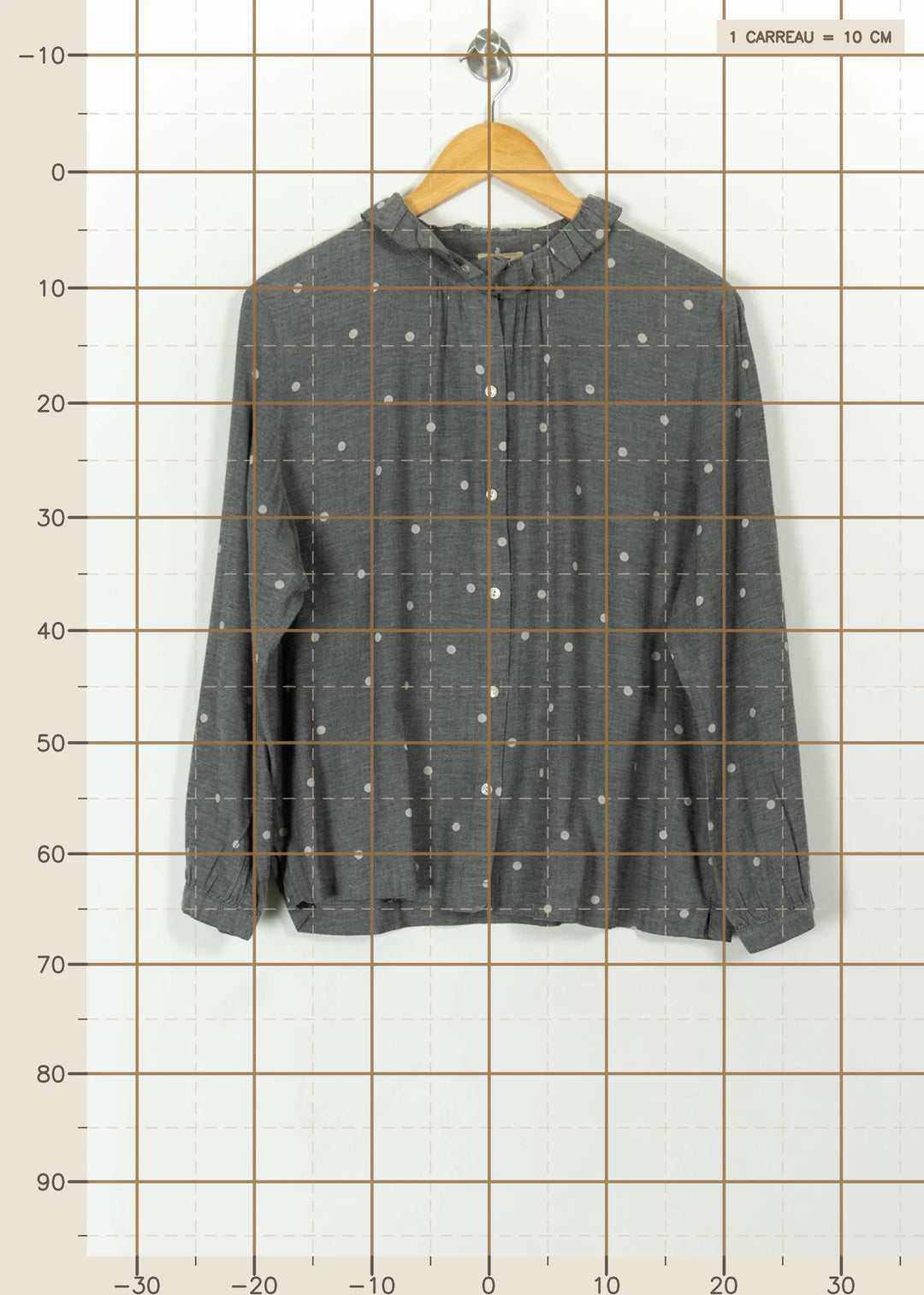 Blouse Grise à Pois Blancs - Taille XL/42 de la marque Bellerose | PARAD111077 - Vendu par Paradigme - Image 4