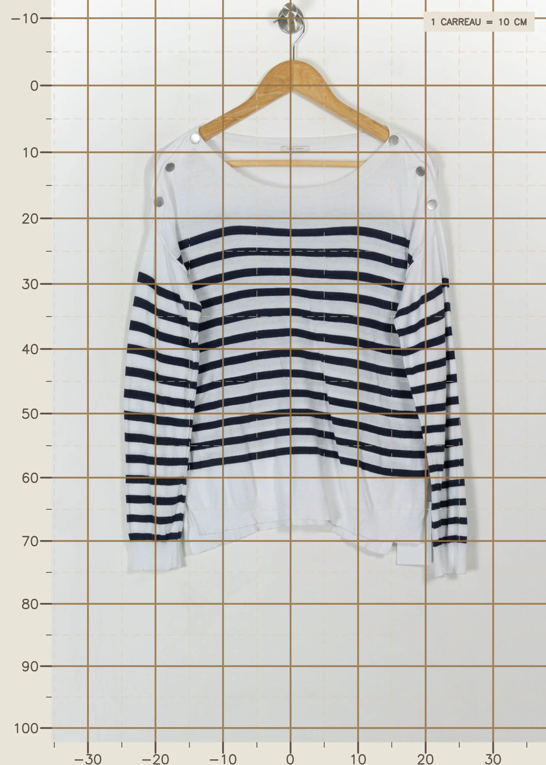 Marinière Blanc et Bleu - Taille L/40 de la marque IKKS | PARAD111078 - Vendu par Paradigme - Image 4
