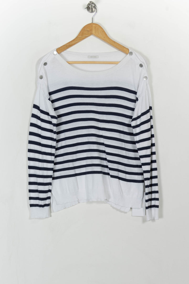 Marinière Blanc et Bleu - Taille L/40 de la marque IKKS | PARAD111078 - Vendu par Paradigme - Image 2