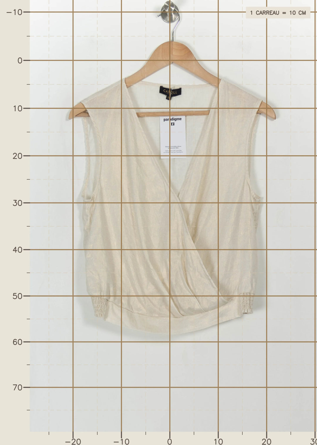 Blouse Sans Manches Dorée - Taille M/38 de la marque Caroll | PARAD111089 - Vendu par Paradigme - Image 4
