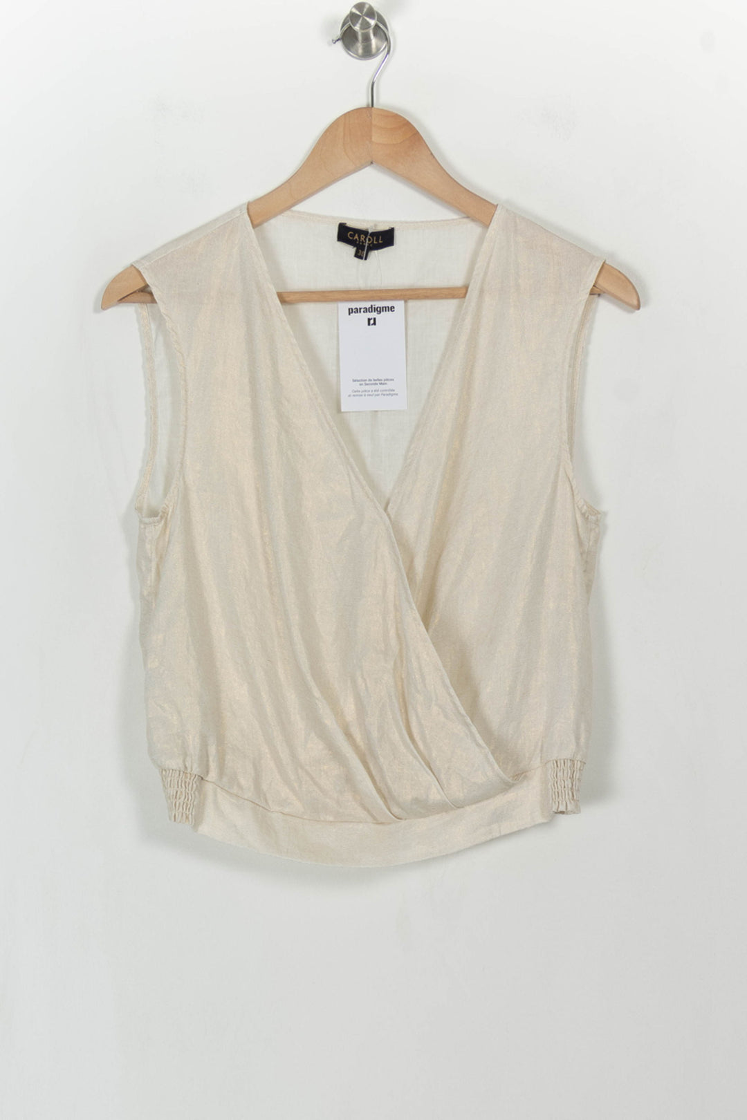 Blouse Sans Manches Dorée - Taille M/38 de la marque Caroll | PARAD111089 - Vendu par Paradigme - Image 2